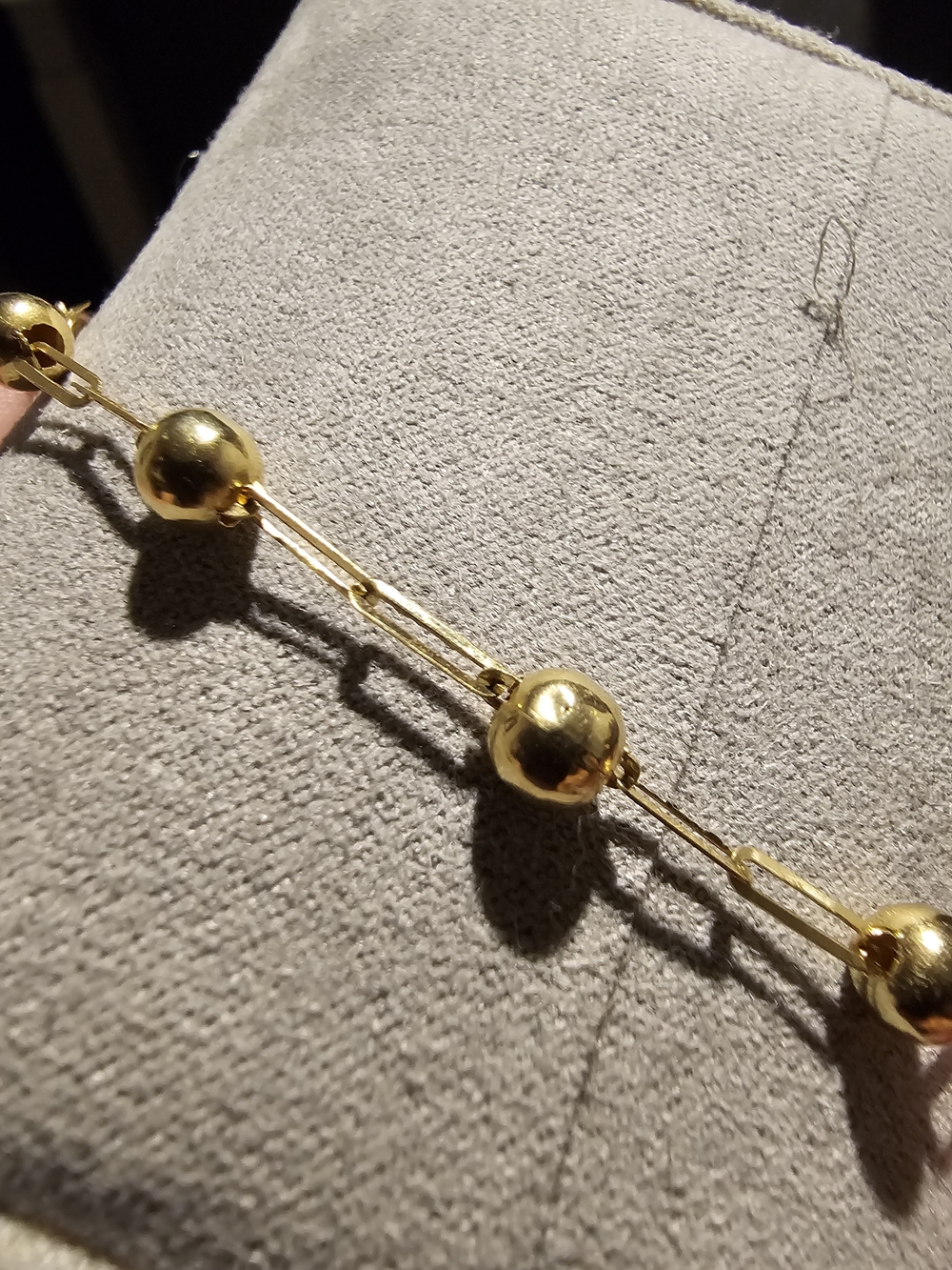 REAK 18K Gold Ball PAPERCLIP Link Bracelet - Women Jewelry
